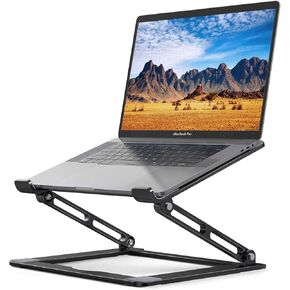 Laptop Stand for Desk, Aluminum Portable Laptop Riser Holder, Foldable Height Adjustable Computer Stand Compatible with MacBook, Air, Pro, Dell XPS, HP,All Laptops10-17.3inch