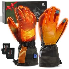 ANKLOSAUR Heated Gloves for Men and Women,Upgraded Thermal Materials, Outdoor Indoor Hand Warmer Glove, Heated Gloves Touchscreen Waterproof, for Climbing Hiking Cycling Skiing Snowboarding