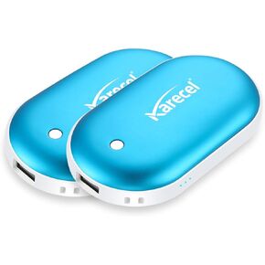 Karecel Hand Warmers Rechargeable 2 Pack, 10400mAh Double-Sided Heating Electric Handwarmers Power Bank Portable Reusable Hand Warmer, Gifts for Christmas, Golf, Hunting, Camping Men Women