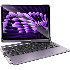 Wireless Keyboard Case for 2024 Apple iPad Pro 11 inch 5th Generation M4 A2836 A2837 A3006: Rotatable Pencil Holder Multi-Touch Trackpad RGB Backlit Space Gray