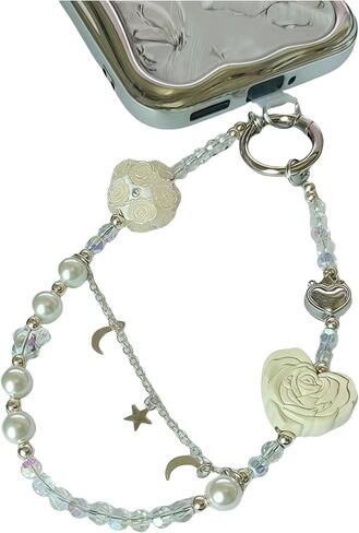Phone Charm Bead Phone Chain Cell Phone Accessories Y2K Wrist Lanyard for Phone Case in Saudi Arabia