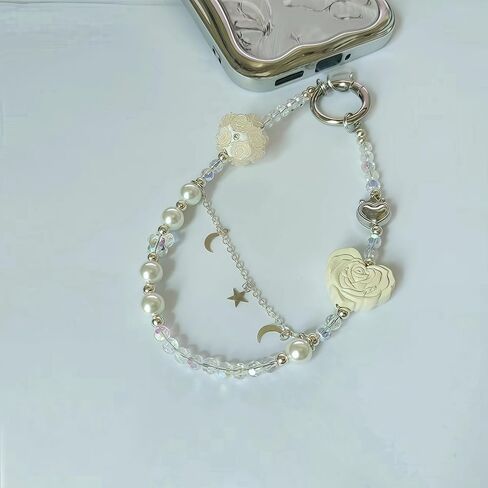 Phone Charm Bead Phone Chain Cell Phone Accessories Y2K Wrist Lanyard for Phone Case in Saudi Arabia
