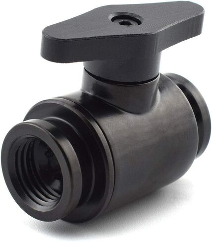 Dracaena.io G1/4'' Internal Thread Water Cooling Valve, Brass Body Valve with Aluminium Handle, Pumping Fittings for PC, Shut Off Valve with Full Water Flow, (Black, 2) in Kuwait