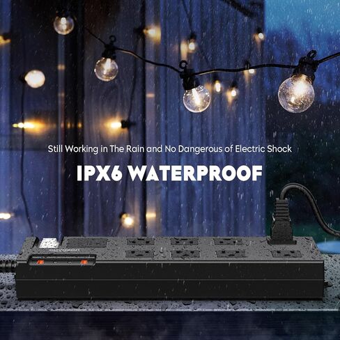 Surge Protector Power Strip Waterproof, Outdoor Extension Cord Multiple Outlets with USB A + C Ports, Waterproof Electrical Box Electrical Outlet Box Extender Power Strip Cord 20FT in Kuwait