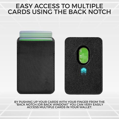 Gecko Travel Tech Magnetic Card Wallet for Cellphones - Spandex Card Holder for Phone - Compatible with Magsafe iPhone (Single Pocket -Blank- Black) in Saudi Arabia