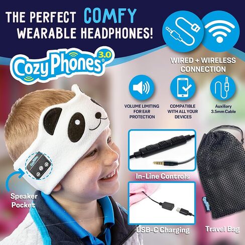 سماعات أذن لاسلكية للأطفال الصغار من كوزي فون، سماعات بلوتوث للأطفال، تحديد آمن لمستوى الصوت - سماعات رأس مدرسية سلكية للأطفال مع حقيبة حمل - أساسيات السفر بالطائرة للأطفال الصغار للأولاد والبنات - ثعلب in Kuwait