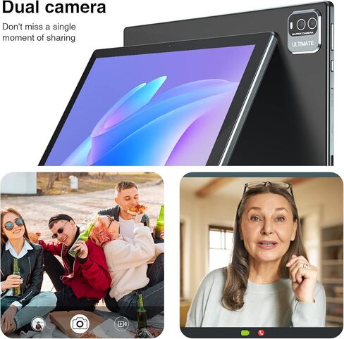 NVCP20Pro 10.1-inch 1280x800 IPS HD Touchscreen Tablet with 4GB RAM, 128GB ROM, Bluetooth Keyboard, Mouse, and Protective Cover - Black in Kuwait