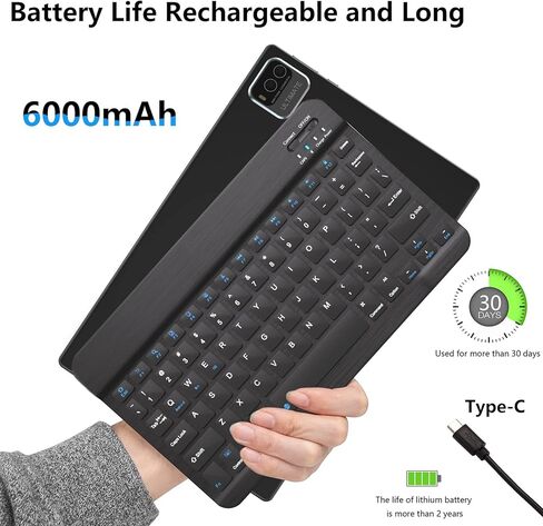 NVCP20Pro 10.1-inch 1280x800 IPS HD Touchscreen Tablet with 4GB RAM, 128GB ROM, Bluetooth Keyboard, Mouse, and Protective Cover - Black in Kuwait