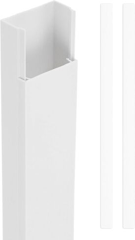HARFINGTON 2pcs Cord Hider Wall 13inx2inx1in (LxWxH) PVC Cable Cover Self Adhesive Wire Hider Wall Mounted TV Cable Raceway for Cables Management (26in Total Length) in Saudi Arabia