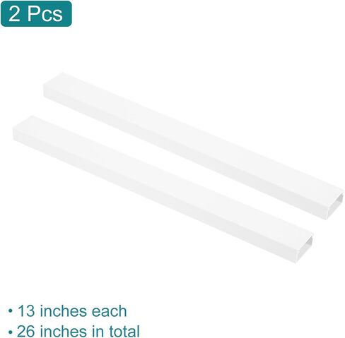 HARFINGTON 2pcs Cord Hider Wall 13inx2inx1in (LxWxH) PVC Cable Cover Self Adhesive Wire Hider Wall Mounted TV Cable Raceway for Cables Management (26in Total Length) in Saudi Arabia