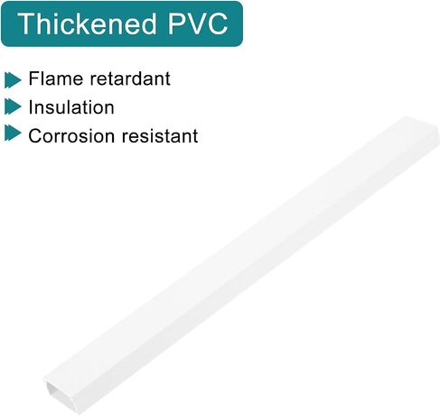 HARFINGTON 2pcs Cord Hider Wall 13inx2inx1in (LxWxH) PVC Cable Cover Self Adhesive Wire Hider Wall Mounted TV Cable Raceway for Cables Management (26in Total Length) in Saudi Arabia