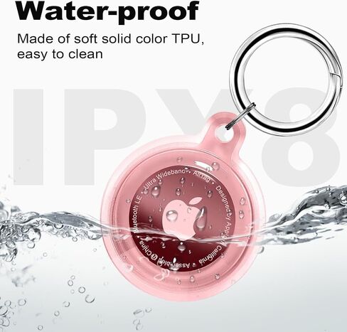 حامل بطاقات هوائية مقاوم للماء IPX8، 4 عبوات من بطاقات هوائية أبل مع سلسلة مفاتيح، حافظة بطاقات هوائية للأمتعة، طوق الكلب، المفاتيح، حامل بطاقات هوائية واقية لكامل الجسم مضاد للخدش (4 ألوان) in Saudi Arabia