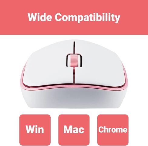 ELECOM Cute Face Mouse, 2.4GHz USB Wireless, Ambidextrous Design, Silent Click, Lightweight, Portable, Girly White Pink Computer Mice, Plug and Play, Girls and Kids, for PC, Laptop, Windows and Mac in Saudi Arabia
