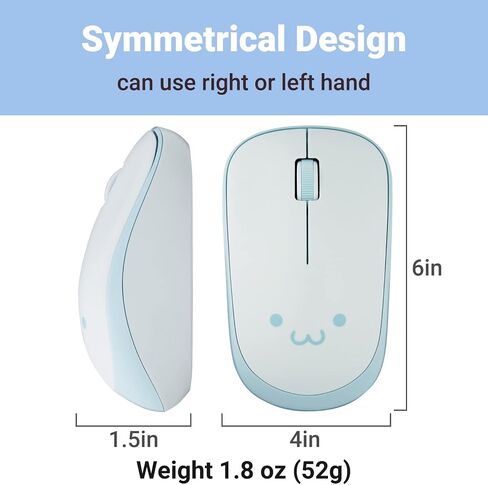 ELECOM Cute Face Mouse, 2.4GHz USB Wireless, Ambidextrous Design, Silent Click, Lightweight, Portable, Girly White Pink Computer Mice, Plug and Play, Girls and Kids, for PC, Laptop, Windows and Mac in Saudi Arabia
