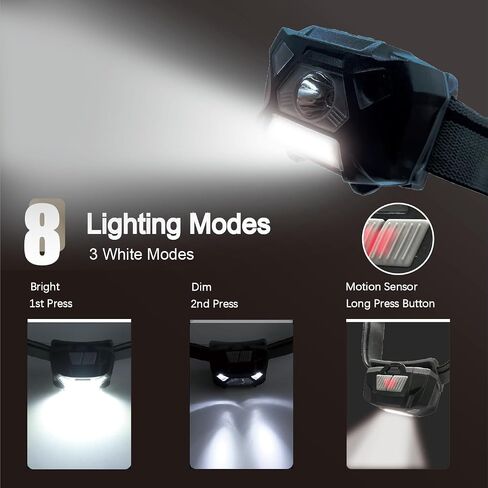 KunHe Pack 2 Red Light LED Headlamps Flashlights Headlight Bright Head Lamp for Adults Night Vision and Outdoor Camping in Saudi Arabia