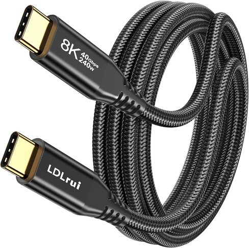 USB 4 Cable for Thunderbolt 4 Cable, 40Gbps Data Transfer, 8K/Dual 4K Video Display, 240W Fast Charging,3FT USB C to Thunderbolt 4 Cable for MacBook, iPhone 16, iPad, M4 Pro/Max, Lenovo, SSD, Docking in Kuwait