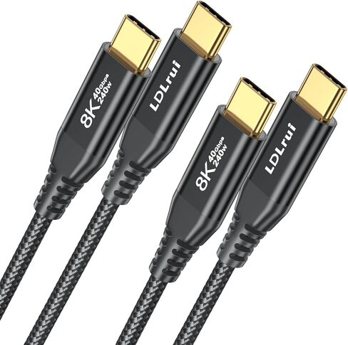 USB 4 Cable for Thunderbolt 4 Cable, 40Gbps Data Transfer, 8K/Dual 4K Video Display, 240W Fast Charging,3FT USB C to Thunderbolt 4 Cable for MacBook, iPhone 16, iPad, M4 Pro/Max, Lenovo, SSD, Docking in Kuwait