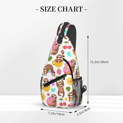 Cute Sloth Sling Backpack Chest Bag Crossbody Shoulder Bag Gym Cycling Travel Hiking Daypack For Men Women in Saudi Arabia
