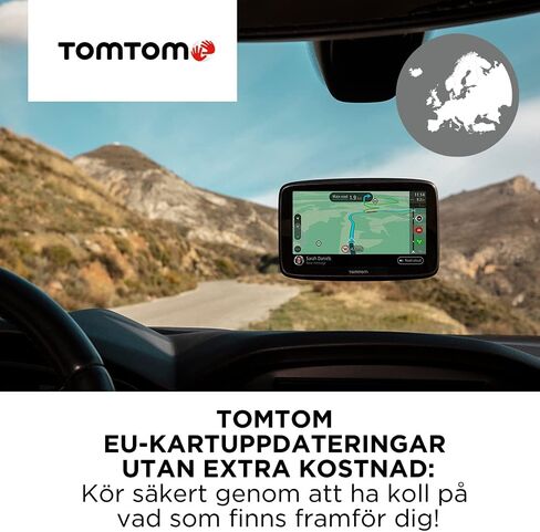 TomTom Car Sat Nav GO Classic، مقاس 6 بوصة، مع تجربة تنبيه لكاميرات السرعة والازدحام المروري بفضل حركة مرور TomTom، وخرائط الاتحاد الأوروبي، والتحديثات عبر شبكة WiFi، وحامل متكامل قابل للعكس in Saudi Arabia