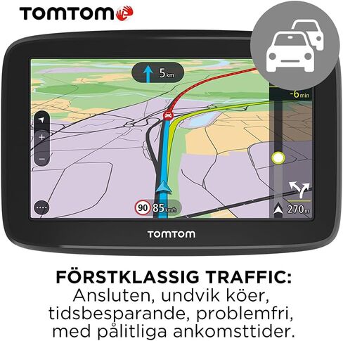 TomTom Car Sat Nav GO Classic، مقاس 6 بوصة، مع تجربة تنبيه لكاميرات السرعة والازدحام المروري بفضل حركة مرور TomTom، وخرائط الاتحاد الأوروبي، والتحديثات عبر شبكة WiFi، وحامل متكامل قابل للعكس in Saudi Arabia