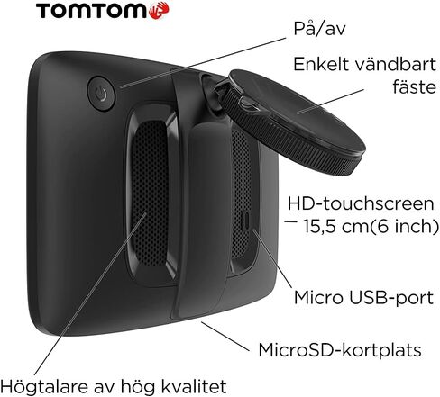TomTom Car Sat Nav GO Classic، مقاس 6 بوصة، مع تجربة تنبيه لكاميرات السرعة والازدحام المروري بفضل حركة مرور TomTom، وخرائط الاتحاد الأوروبي، والتحديثات عبر شبكة WiFi، وحامل متكامل قابل للعكس in Saudi Arabia