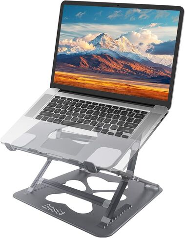 Laptop Stand for Desk, Adjustable Laptop Stand, Up to 55 lbs for 10-20'' Laptops, Grey in Saudi Arabia