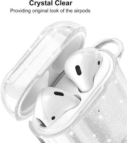 AIRSPO Airpods Case Cover, Clear Soft TPU Protective Cover Compatible with Apple AirPods 1/2 Wireless Charging Case with Keychain (Clear) in Saudi Arabia