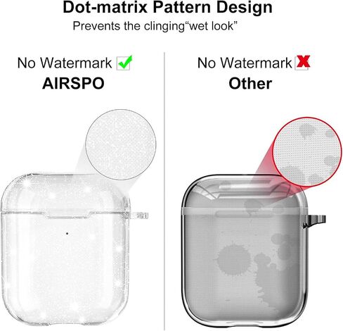 AIRSPO Airpods Case Cover, Clear Soft TPU Protective Cover Compatible with Apple AirPods 1/2 Wireless Charging Case with Keychain (Clear) in Saudi Arabia