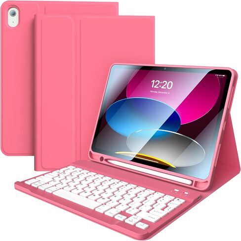 iPad 10th Generation Case with Keyboard 10.9" 2022 iPad Keyboard Case, Magnetic Detachable BT Keyboard ith Premium Protective Cover & Pencil Holder for Apple iPad 2022 10.9 Inch (Sky Blue) in Saudi Arabia