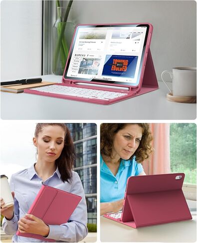 iPad 10th Generation Case with Keyboard 10.9" 2022 iPad Keyboard Case, Magnetic Detachable BT Keyboard ith Premium Protective Cover & Pencil Holder for Apple iPad 2022 10.9 Inch (Sky Blue) in Saudi Arabia