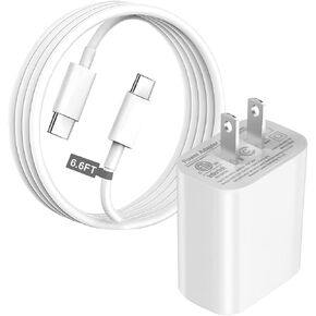 iPhone 16 Charger, iPad Pro Fast Charger with 6.6ft USB C Cable, 20W USB C Charger for iPhone 15/15 Pro/Pro Max/Plus, iPad Pro 12.9/11 inch, iPad Air 5th/4th Gen 10.9 inch, iPad 10th Generation/Mini 6