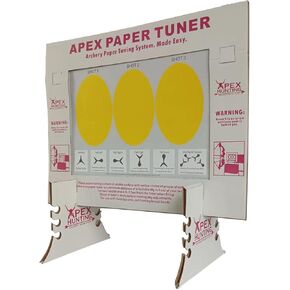 DIY Archery Paper Tuning System Kit Portable & Reusable Archery Paper Tuner w/Stand - Includes 11 White/Yellow Sheets for Archery Hunting Arrows Flight Optimization Shooting Accessories