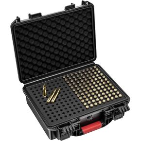 Waterproof Ammo Case - 200 Round Bullet Locking Storage Box - Mil-Spec Travel Safe for 5.56 223 Ammo/Bullet