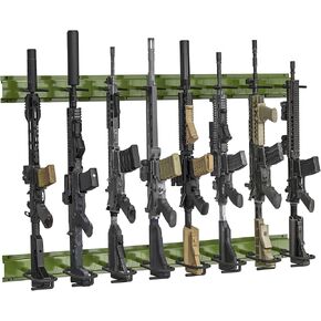 Gun Rack, Professional Gun Rack Wall Mount, Vertical Gun Rack for Wall, Adjustable Indoor Gun Racks Securely Hold Your Shotguns and Rifles (Black)