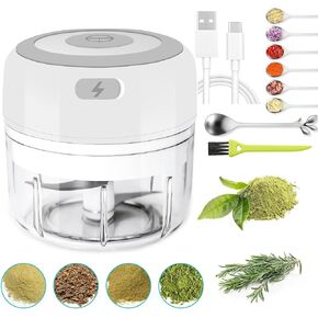 Electric Herb Grinder Large-3.5''-3.4oz-Powerful Grinder for Dry and Fresh Herbs & Spices,USB Portable Waterproof Grinder, Better Control of Herb Coarseness, Practical and Muntifuctiona,Garlic Mince