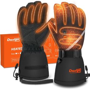 TOP Heated Gloves with 5000mAh Rechargeable Batteries- Waterproof, Non-Slip, Windproof Cuffs, Touchscreen Capabilities for Riding Biking Skiing Snowboarding Hiking Cycling