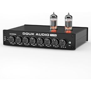 Douk Audio HiFi Vacuum Tube 7-Band EQ Preamp Equalizer XLR Pre-Amplifier Home (T8 PRO)