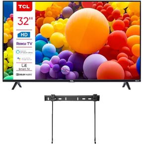TCL 65-Inch Class 4-Series 4K UHD HDR Smart Roku TV + Wall Mount WiFi Works with AIR Play Siri Alexa and Hey Google(Renewed)
