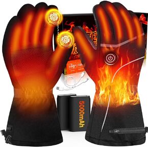 Heated Gloves for Men Women - Rechargeable 5V 5000MAH Fast Heating Touch-Screen Electric Gloves, Battery Heating Gloves for Motorcycle Skiing Hiking
