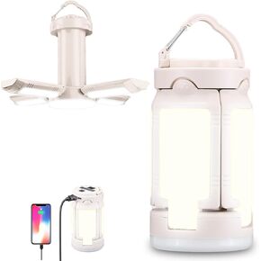 Foldable Camping Lantern, Battery Powered Camping Lights, 4000LM, 6 Light Modes, IPX4 Waterproof Tent Lights, Portable LED Camping Lantern for Power Outages, Emergency, Hurricane, Hiking