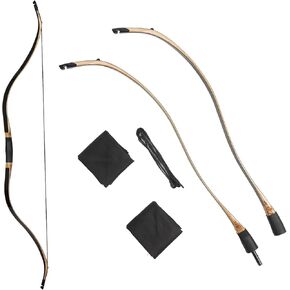 TOPARCHERY Takedown Wooden Laminated Recurve Bow for Adult & Youth Beginner, 52" Traditional Horse Bow Long Bow Wood Recurve Hunting Bow for Outdoor Training Practice Right Handed
