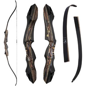 Recurve Bow for Adults and Beginners, Archery Bow Takedown Wooden Bow for Hunting and Target Shooting
