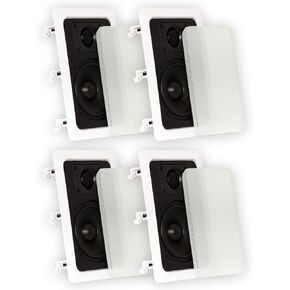 Theater Solutions TS50W in Wall Speakers Surround Sound Home Theater 2 Pair Pack
