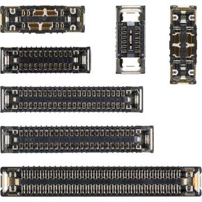 7 Pcs for 14 Pro Max B Style Motherboard Socket Connection Kit Includes Wide Angle Telephoto Camera On/Off Power Battery Charging Port Replacement Sockets Signal LCD Touch Repair