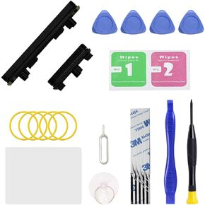 Power On Off Volume Button Key Replacement for Pixel 6 Pro Repair Part, with Toolkit (Black)