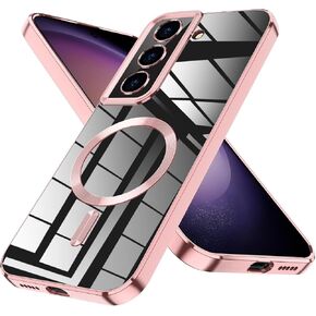 Magnetic Clear Case for Galaxy S22 Ultra Case,Colorful Retro Oil Painting Printed Flower Cover,Hard PC & Soft TPU Slim Anti-Scratch Galaxy S22 Ultra Case for Women Men,Flowers(11-3)