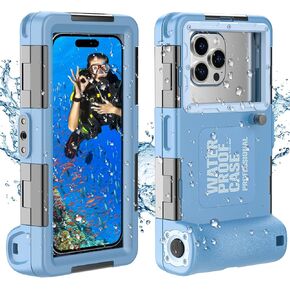Universal Underwater Phone Case for Snorkeling, Diving Phone Case[50ft/15m], Compatible with 4.7-6.9 inch Smartphones, for iPhone 16/15/14/13/12 /for Samsung Galaxy S24/S23/S22/S21 (Orange)