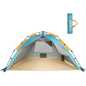 خيمة منبثقة للشاطئ، مأوى للشمس، خيم فورية محمولة لتظليل الشمس - 2 و4 أشخاص - مضادة للأشعة فوق البنفسجية - مقاومة للماء - مقاومة للماء، من زوماك in Kuwait