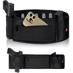 Belly Band Holster for Men Women, Concealed Carry Pistol Holster, All-Day Wweat-Free Gun Holster with Vents, Fits Glock 19、17、43x Taurus,Ruger, S&W, M&P Most 9mm Pistols and Revolvers