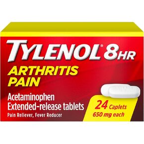 Tylenol 8 Hour Arthritis Pain Relief Extended-Release Tablets, 650 mg Acetaminophen, Joint Pain Reliever & Fever Reducer Medicine, Oral Pain Reliever for Arthritis & Joint Pain, 50 Count